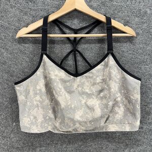 Livi Cropped Top Women 30/32 Plus Gray Colorblock V-Neck Sleeveless Racerback